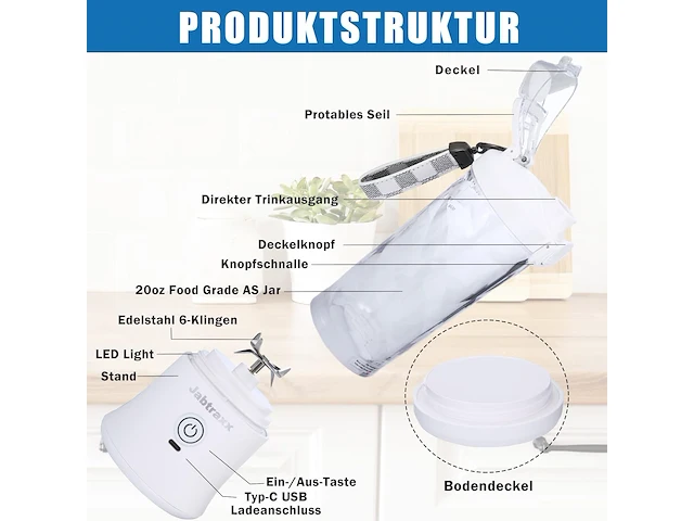 Draagbare mini blender - afbeelding 1 van  5