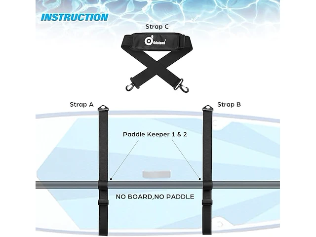 Draagriem voor paddle board/sup - afbeelding 2 van  4