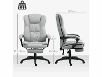 Draaibare bureaustoel met voetensteun, hoofdsteun, massagefunctie, synthetisch leer, 68,5x68,5x113-121cm - afbeelding 3 van  8