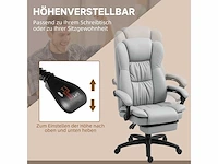 Draaibare bureaustoel met voetensteun, hoofdsteun, massagefunctie, synthetisch leer, 68,5x68,5x113-121cm - afbeelding 5 van  8