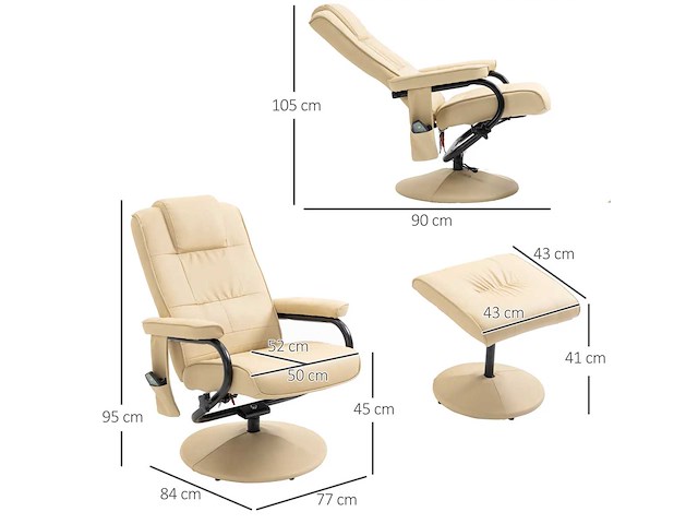 Draaibare elektrische massage- en ontspanningsstoel - afbeelding 4 van  8