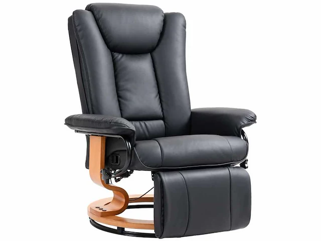 Draaibare relaxfauteuil, tot 150 kg, kunstlederen bekleding, stalen frame, zwart - afbeelding 1 van  9
