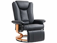 Draaibare relaxfauteuil, tot 150 kg, kunstlederen bekleding, stalen frame, zwart - afbeelding 1 van  9