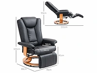 Draaibare relaxfauteuil, tot 150 kg, kunstlederen bekleding, stalen frame, zwart - afbeelding 2 van  9