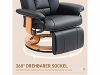 Draaibare relaxfauteuil, tot 150 kg, kunstlederen bekleding, stalen frame, zwart - afbeelding 5 van  9