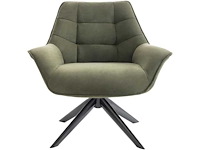 Draaifauteuil in kaki stof - afbeelding 3 van  8