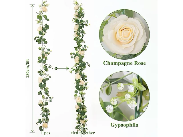 Dremisland kunstbloemenkransen (4 stuks) - afbeelding 2 van  3