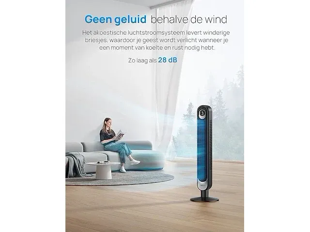 Dreo 28db torenventilator met afstandsbediening - afbeelding 3 van  4