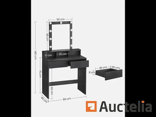 Dressing tafel, led-spiegel met instelbare helderheid - afbeelding 4 van  7