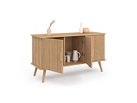 Dressoir - 3 deuren met lamelleneffect l110cm - afbeelding 4 van  9