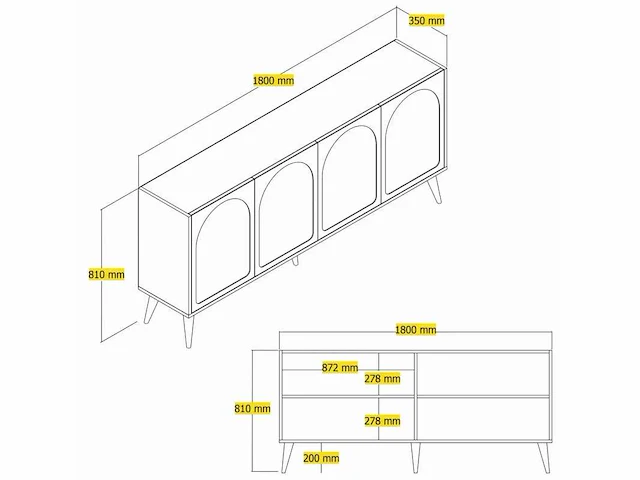 Dressoir - 4 deuren - afbeelding 8 van  9