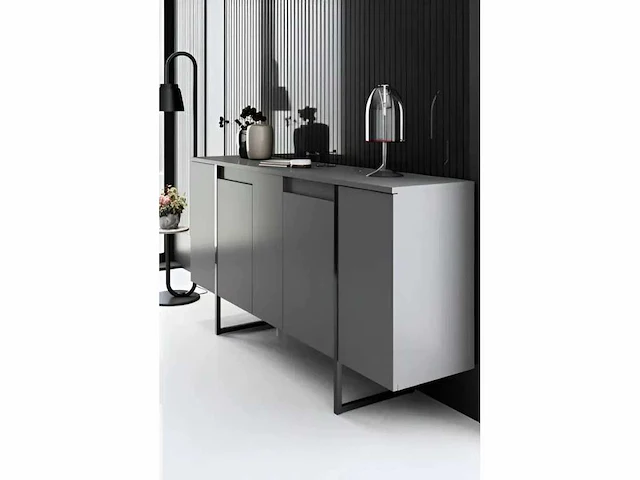 Dressoir - antraciet en zwart - afbeelding 8 van  10