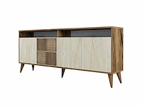 Dressoir - beige-walnoot travertijn - afbeelding 5 van  12