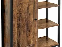 Dressoir - kast met deuren - ladenkast - industrieel - hout - staal - bruin/zwart - 70x30x80 - afbeelding 1 van  3