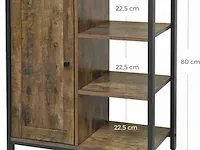 Dressoir - kast met deuren - ladenkast - industrieel - hout - staal - bruin/zwart - 70x30x80 - afbeelding 3 van  3