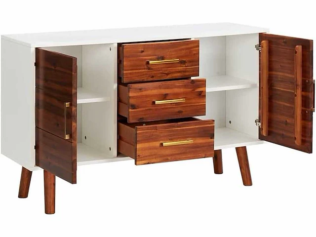 Dressoir - massief acaciahout en mdf - afbeelding 4 van  8