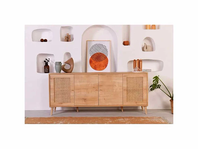 Dressoir - melamine met eiken afwerking - afbeelding 3 van  16