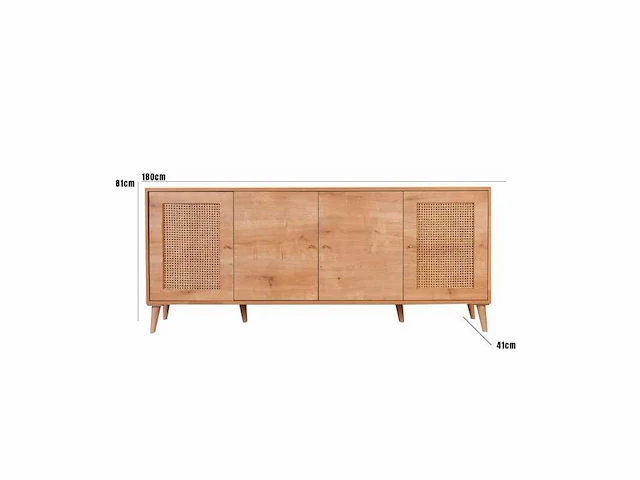 Dressoir - melamine met eiken afwerking - afbeelding 7 van  16