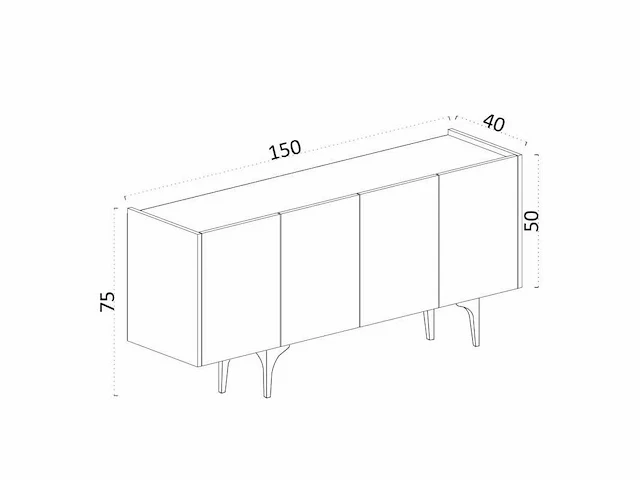 Dressoir - wit en goud - afbeelding 6 van  7