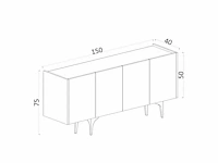 Dressoir - wit en goud - afbeelding 6 van  7