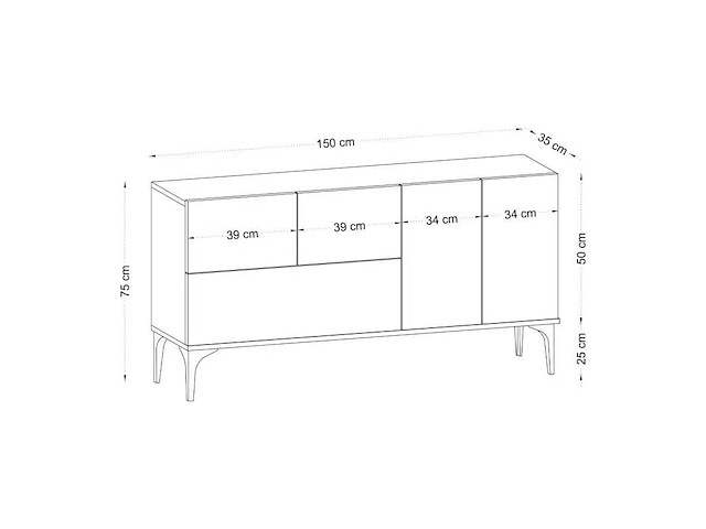 Dressoir - witte afwerking - afbeelding 6 van  8