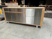 Dressoir eik met inox front - afbeelding 1 van  1