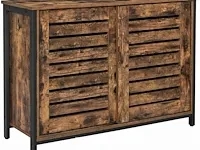 Dressoir kast - industrieel - bruin/zwart - hout - 100x35x70 - afbeelding 1 van  3