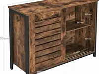 Dressoir kast - industrieel - bruin/zwart - hout - 100x35x70 - afbeelding 3 van  3