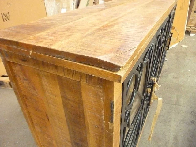 Dressoir met 4 deuren - mango en metaal - afbeelding 28 van  28