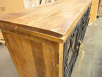 Dressoir met 4 deuren - mango en metaal - afbeelding 28 van  28