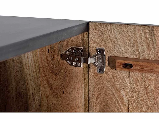 Dressoir met 4 mangohouten deuren en metalen poten - afbeelding 6 van  9