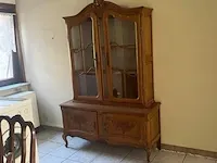 Dressoir, vitrinekast, tafel met zes stoelen louis xv stijl - afbeelding 1 van  2