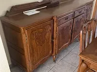 Dressoir, vitrinekast, tafel met zes stoelen louis xv stijl - afbeelding 2 van  2