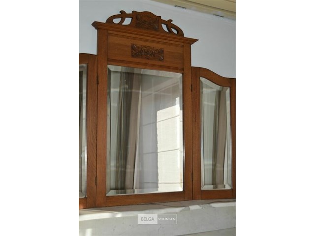 Dressoirkast met spiegel een marmeren blad - afbeelding 2 van  4