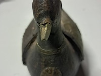 Drie tinnen eenden ,1 in hout en 3 in schaalvorm - afbeelding 6 van  6