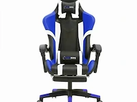 Driekleurige gaming- en bureaustoel met lineair accent blauw - afbeelding 1 van  5