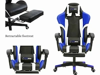 Driekleurige gaming- en bureaustoel met lineair accent blauw - afbeelding 5 van  5