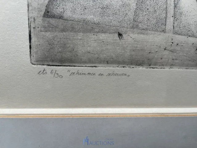Drieluik kunstwerk 'schemmen en scherven' - afbeelding 2 van  15