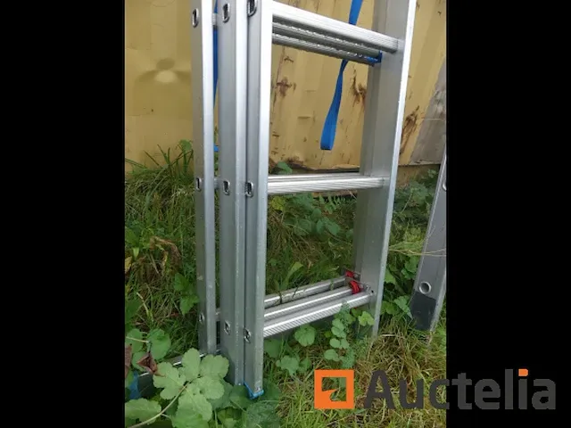 Drievoudige aluminium ladder 3x9 treden - afbeelding 5 van  6