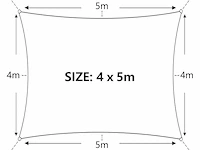 Dripex zonnezeil (4 x 5m) - afbeelding 2 van  6
