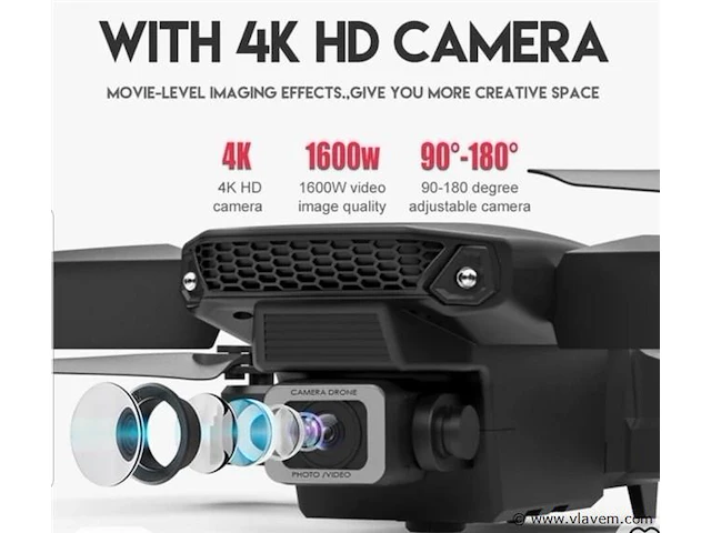 Drone met 4k camera & 2 batterijen - zwart - afbeelding 3 van  3