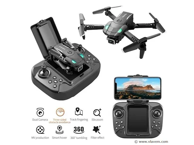 Drone mini met 4k hd camers + obstacle avoidance met opbergvak in de controler incl 1 batterijen - afbeelding 3 van  8