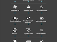 Drone s met 4k camera, dubbele camera, obstacle avoidance & 1 batterij - zwart - afbeelding 4 van  5