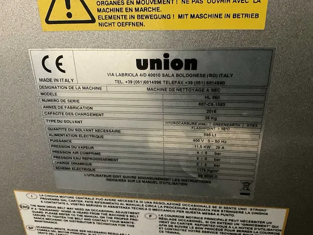 Droogkuismachine union hl860 - afbeelding 11 van  19