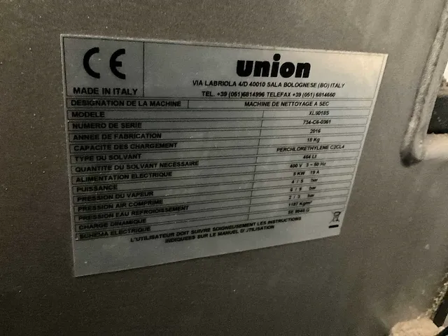 Droogkuismachine union xl8018s - afbeelding 10 van  20