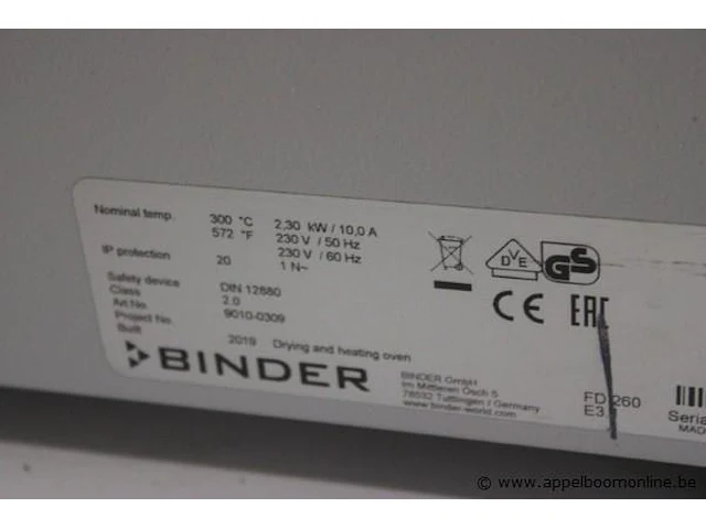 Droogstoof binder, fd260 met geforceerde luchtcirculatie - afbeelding 4 van  4
