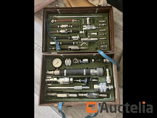 Druk test set in leren koffer - afbeelding 1 van  4