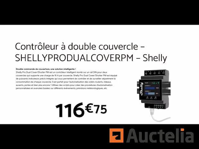 Dual cover controller shelly pro dual cover/sluiter pm - afbeelding 1 van  2