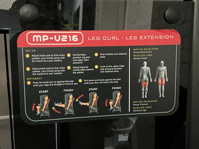 Dual leg extensions / leg curl machine - afbeelding 2 van  11