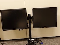 Dual monitor arm mount with 2x 17" dell monitor - afbeelding 1 van  2